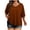 Brown, variant on Plus Size Tops for Women Elbow Length Sleeve V Neck T-Shirts Casual Loose Summer Trendy Tops