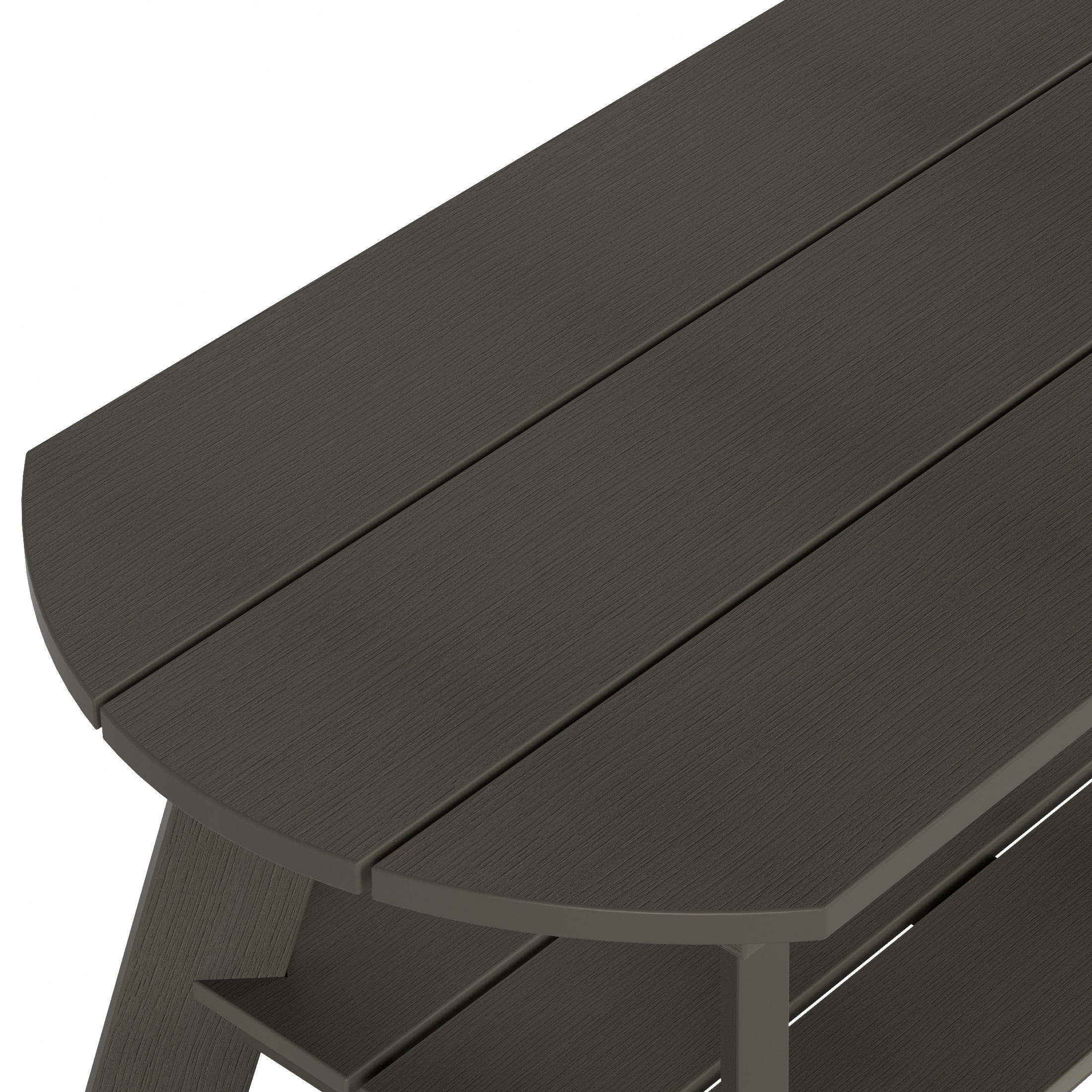 WestinTrends Tuscany Outdoor Coffee Table, Real Wood Like All Weather HIPS 2 Tier Patio Adirondack Coffee Table, Charcoal Gray