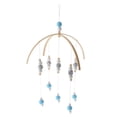 thumbnail image 2 of tejado De Móvil Cuna Móvil Para Niño Y Niñas Bebé Cama Decoración De La Habitación Plata y azul shamjiam Campanas de viento de madera, 2 of 8