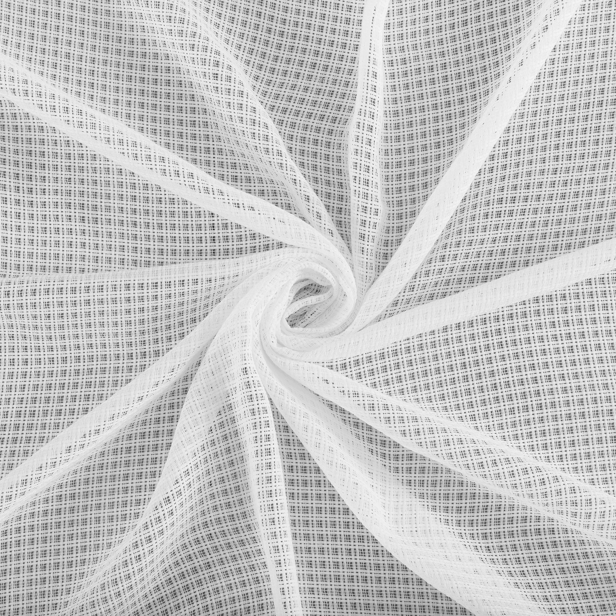 Archaeo Waffle Weave Cotton Blend Tab Top Curtain, 50"x96", 50"x96", White