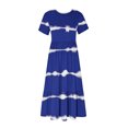 thumbnail image 3 of Midsumdr Maxi Dress for Women New Fashionable Short Sleeve Pockets Round Neck Dress Stripe Printing Summer Loose Fit Temperament Summer Dress, 3 of 4