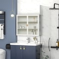 thumbnail image 2 of Modern Wall Cabinet with Glass Door Metal Storage Cabinet With Detachable Shelves For Entryway Living Room Bathroom Dining Room, 2 of 9