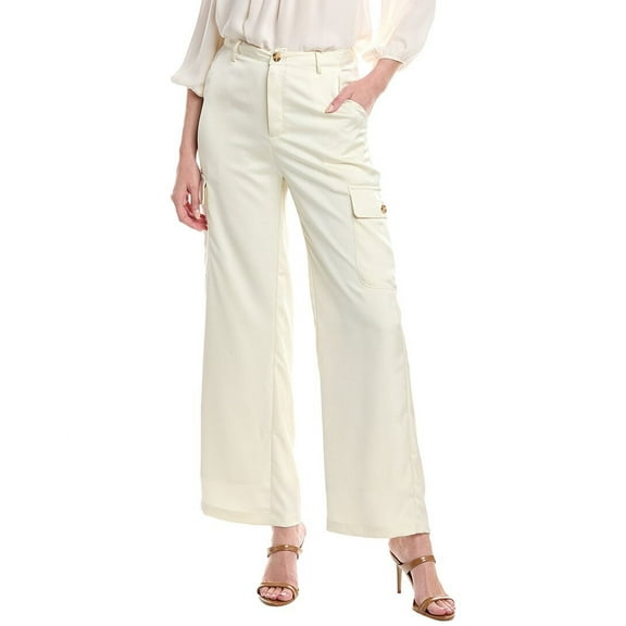 Gracia womens  Satin Wide Leg Pant, m, White