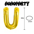 thumbnail image 3 of AOAOParty Globo de letra U de papel aluminio dorado de 40", 3 of 6