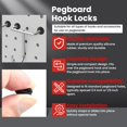 thumbnail image 3 of 100Pcs Pegboard Hook Locks, Peg Board Locks Stoppers Fit for 1/4 Inch Peg Board for Stopping Hooks from Falling Off (Black), 3 of 7