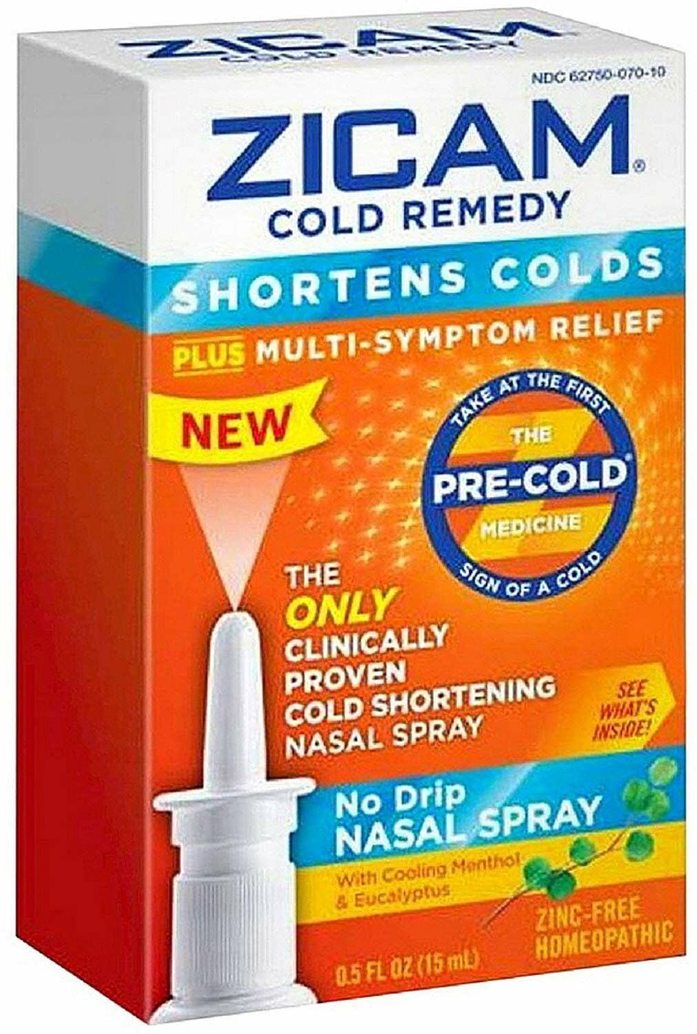 Zicam Cold Remedy No Drip Nasal Spray 0.50 oz Pack of 9