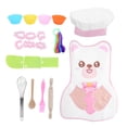 thumbnail image 3 of Juego de cocina y repostería para niños de 24 piezas, delantal de cocina para niñas, disfraz de chef, sombrero, kit de juego de rol, delantal de cocina para niños, 3 of 14