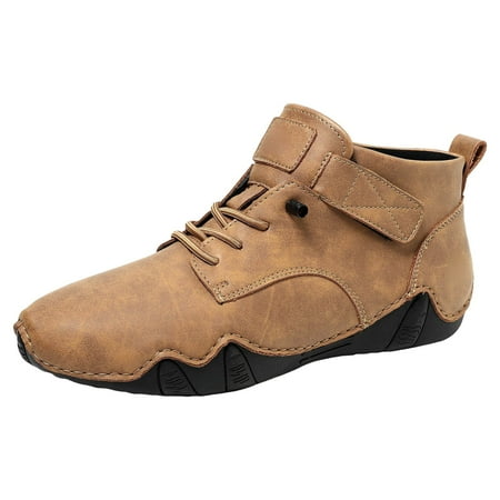 

Mepaouo Men s Ankle Hiking Boots Lace up Zero Drop Barefoot Shoes Walking Running Sneakers(Brown 11.5)