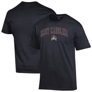 Men's-Champion Black ECU Pirates Arch Over Logo T-Shirt