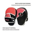 thumbnail image 4 of Kruzak Two-Tone Focus Mitts and Boxing Gloves Set for Kickboxing and Muay Thai MMA Training| Focus Pads + Training Gloves | Fitness Kit for Martial Arts and Karate (Black/Pink, 12 oz), 4 of 7