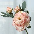 thumbnail image 4 of Flores artificiales rosa blanca falsa rosa y peonía de seda con hojas verdes para centros de mesa de boda DIY decoración nupcial, 1 Uds., 4 of 5