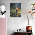 thumbnail image 3 of KLL Peaceful Deer Lily Pond Print Canvas Wall Art, Canvas Painting Prints Canvas Art Wall Decor Home Decoration for Living Room Bedroom Office, 3 of 6