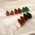 thumbnail image 3 of Pendientes huecos de gota de agua esmaltada, pendientes de cobre con diseño de nicho personalizado retro, 3 of 3