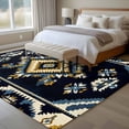 thumbnail image 4 of 5'x7' Area Rugs, Boho Navy Blue Indoor Outdoor Area Rug for Living Room Bedroom, Ethnic Art Geometric Southwestern Washable Bathroom Rugs Kitchen Floor Carpet Mats Home Decor Aesthetic, 4 of 8