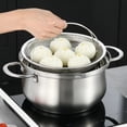thumbnail image 4 of 1pc Stainless Steel Multi-Functional Steamer Basket, Uncharged Kitchen Strainer for Steaming Rice, Dumplings, and Vegetables, 4 of 7