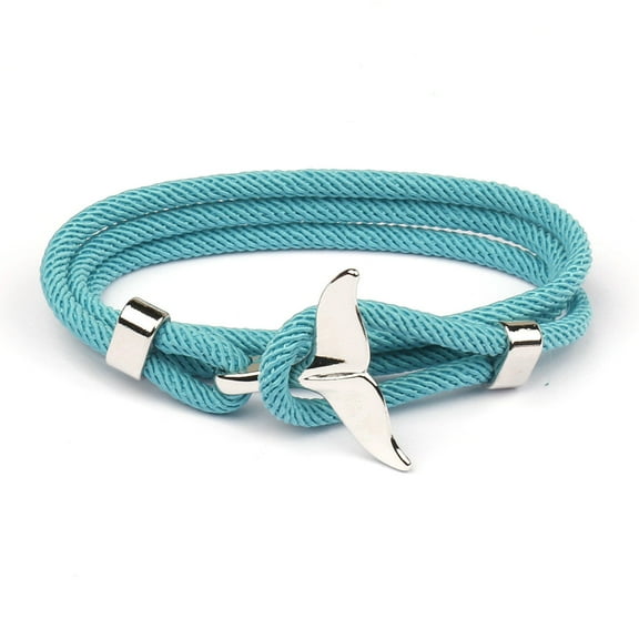 UNTERING Multilayer Milan-Rope Viking-Bracelet Charm Whale Tail Bracelet For Men Wristband Jewelry Beach Wristband Chain Jewelry