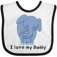 thumbnail image 3 of Inktastic I Love My Daddy Elephant Blue Boys Baby Bib, 3 of 4
