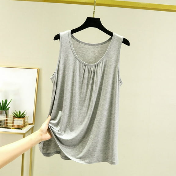 Levmjia Women Tank Tops Sleeveless Cotton Summer Casual Round Neck Slim Fit Stretch Comfortable Solid Color Basic Tee for Daily Wear