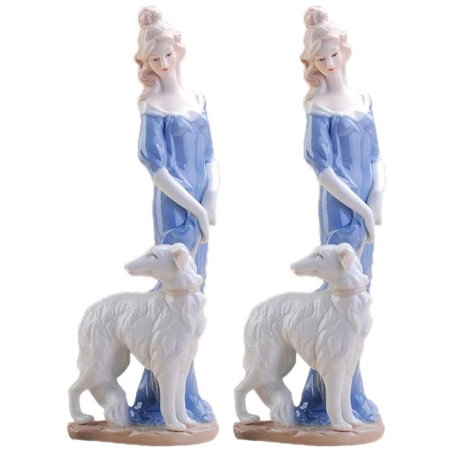 Arte en porcelana femenina MadameRenaud 2pzas 12x30x12cm Frente x Alto x Fondo Porcelana Artesanal