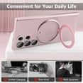 thumbnail image 4 of Compatible with Samsung Galaxy S22 Ultra Case with Magnetic Ring Holder [Compatible with Magsafe & Camera Lens Protector] Soft TPU Shockproof Kickstand Phone Case for Galaxy S22 Ultra Pink, 4 of 12