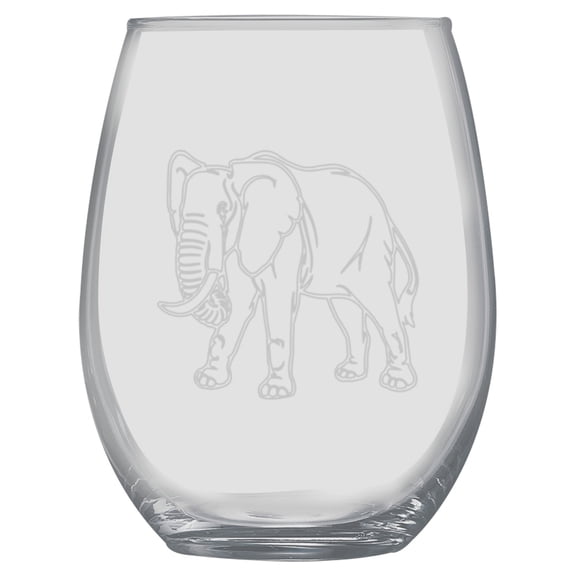15oz Stemless Wine Glass - Elephant