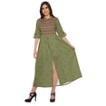 thumbnail image 1 of Moomaya Short Sleeve Printed Summer Kurti A-Line Tunic Dresses For Women, 1 of 5