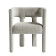 thumbnail image 4 of Dining Chair, Linen Fabric Upholstered Accent Chair with Hollow Back, Modern  Armchair Reading Chair  for Kitchen Bedroom Living Room, No Need to Assemble, Gray, 4 of 7