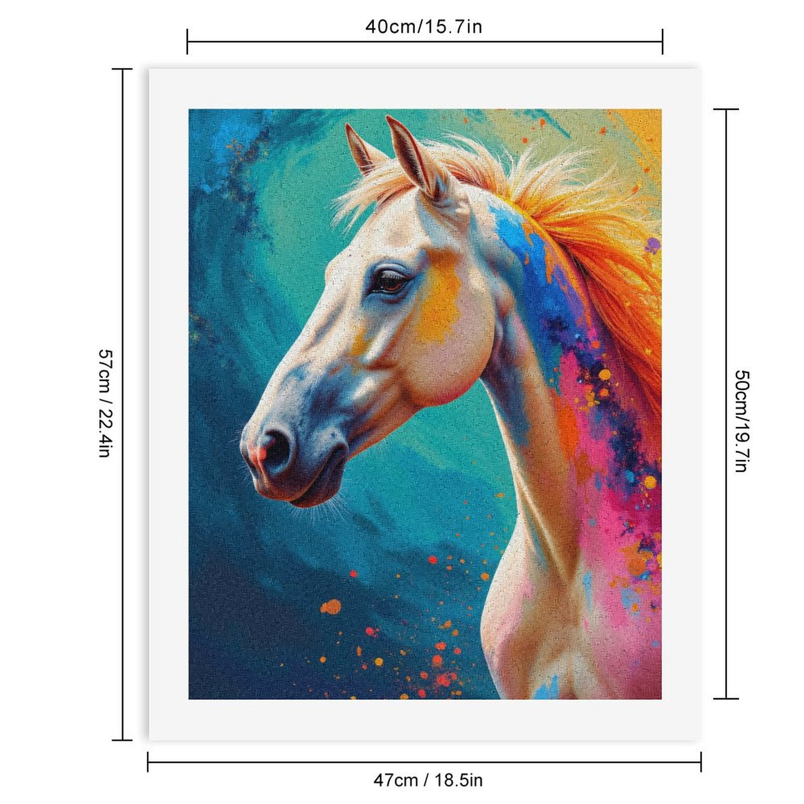 Paint By Numbers Kit for Adults Beginner - DIY Vibrant Horse Abstract Art Canvas Painting Kits for Adults, Frameless Paint By Number for Adults for Home Wall Decor 16x20 Inch