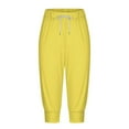 thumbnail image 6 of Summer Pants for Women Capris For Women Casual Print Pants High Waist Bottom Drawstring Joggers Casual Linen Petite Fashion 2017 Womens Trouser Travel Clothes Stretch Yellow L, 6 of 6