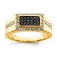 thumbnail image 2 of Auriga Fine Jewelry 10K Yellow Gold Black & White Diamonds Men's Band Size- 10, 2 of 4