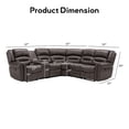 thumbnail image 3 of Bonzy Home Power Reclining Sectional Sofa, Suede Fabric Corner Recliner Couch with Console, Hidden Storage, Cup Holders & USB/Type-C Ports,Espresso, 3 of 7