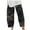 Dark Blue, variant on Fesfesfes Women Pant Fashion Casual Linen Printed Striped Cropped Trousers Splicing Straight Leg Pants Pencil Pants On Sale