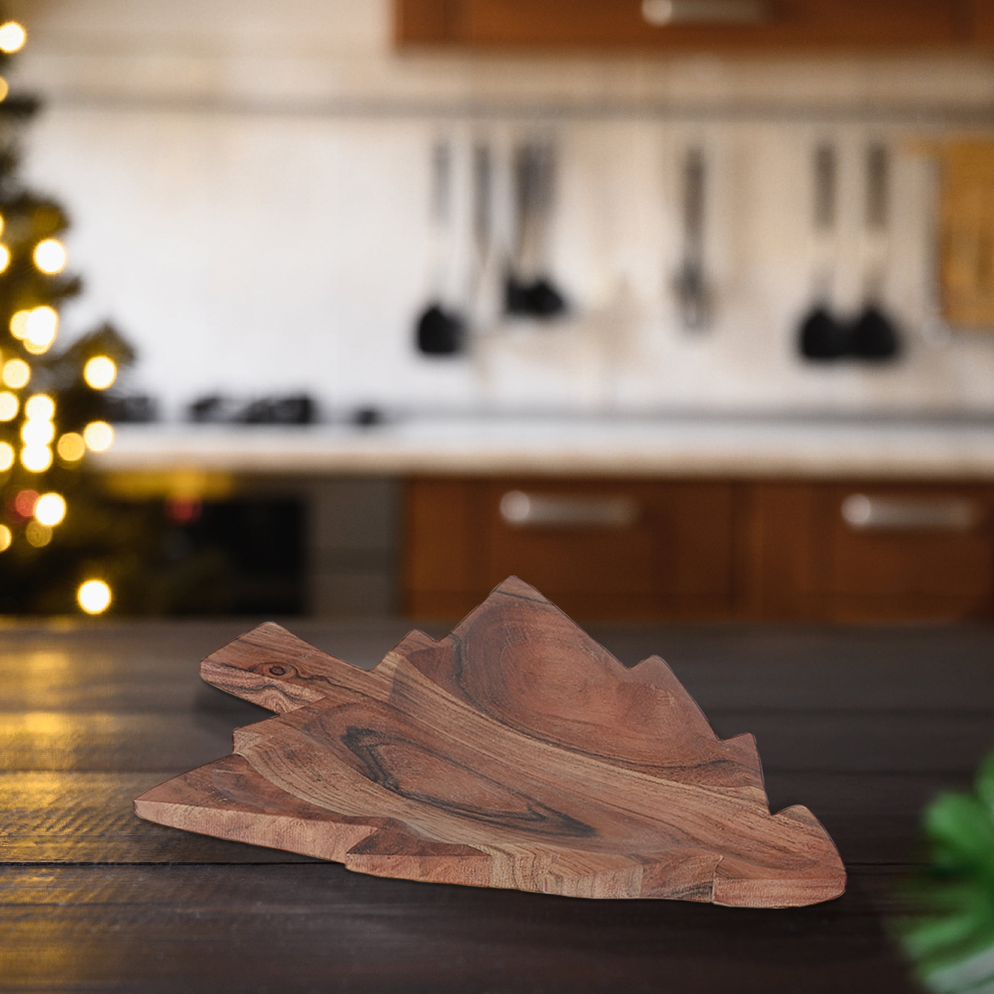 Acacia Oiled Wooden Xmas Tree Dish