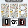 thumbnail image 3 of Yayeee Blank Wall Plate Cover 1-Gang 4.5"x2.7" Home Unused Decorative Outlet, Watercolor Wildflowers, 3 of 7