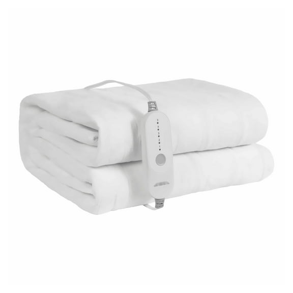 Queen Heated Mattress Pad 60x80 Electric Warmer Coral Fleece Auto Off - Fast Heating, Zoning Control