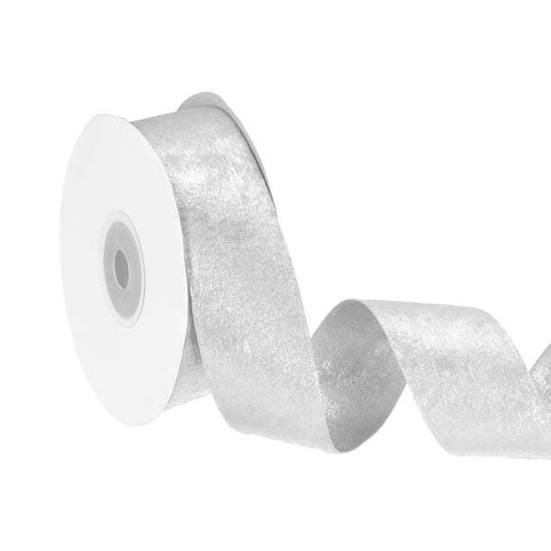 Cinta de doble cara Uxcell, (1-1/2″ x 10 yardas, plata), cintas de poliéster con brillo, adecuadas para regalos y manualidades