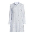 thumbnail image 2 of Time and Tru Women's Mini Shirt Dress with Long Sleeves, Sizes XS-3XL, 2 of 6