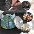 thumbnail image 4 of Yayeee Ashtray with Lid for Cigarette Smokeless Stainless Steel Home Ash Holder, Blue Mountain, 4 of 7