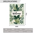 thumbnail image 2 of Welcome Garden Flag Double Sided Polyester Decorative Yard Flag with Green Leaves White Flowers and Welcome Text for Porch Lawn Patio 12.5x18 Inch#25971, 2 of 6