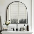 thumbnail image 2 of MAYEERTY 30×28in Modern Arched Aluminum Alloy Black Framed Hanging Mirror, Wall-Mounted for Vanity & Sink, 2 of 9