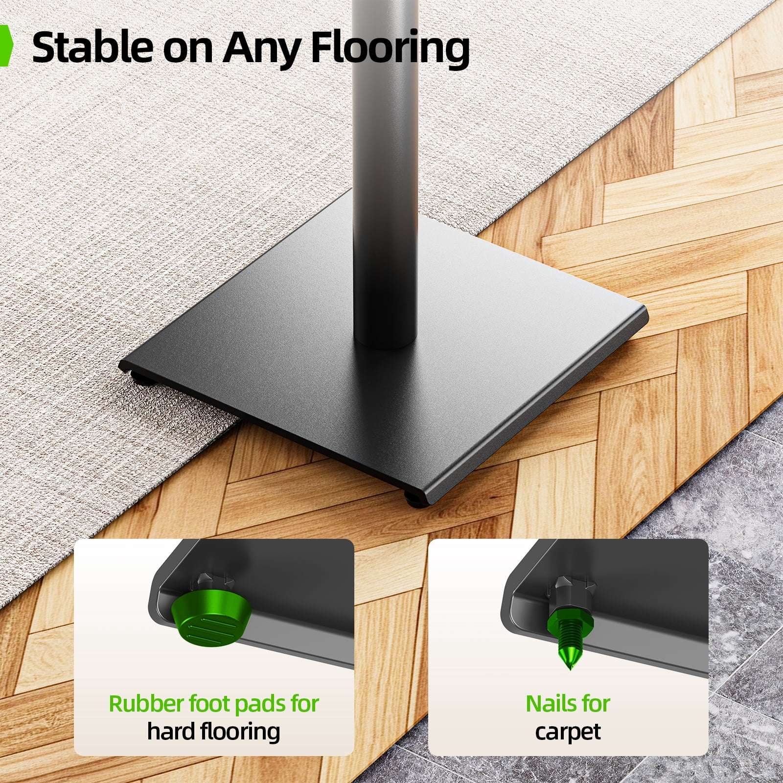 USX MOUNT Speaker Stand Height Adjustable for Satellite & Bookshelf Speaker(Only Speaker Stand Pair) - 11LBS Capacity