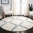 thumbnail image 2 of SAFAVIEH Dallas Logan Geometric Shag Area Rug, Ivory/Light Blue, 4' x 4' Round, 2 of 6