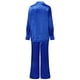 thumbnail image 5 of Conjunto de satén de 2 piezas para mujer: camisa de manga larga con botones y pantalones anchos, informal/pijama, tallas S-XXL, 5 of 7