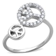 thumbnail image 1 of Alamode 3W853-10 Women Rhodium Brass Ring with AAA Grade CZ in Clear - Size 10, 1 of 1