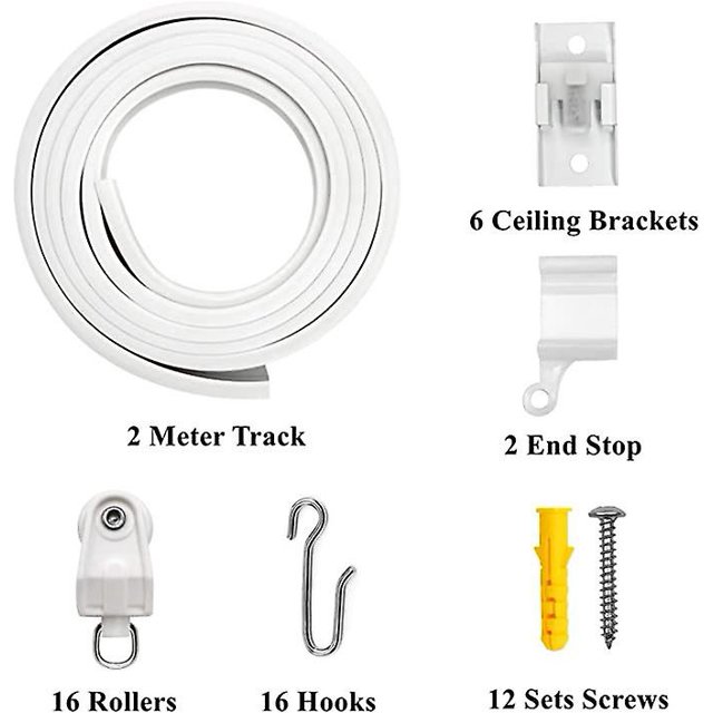 Juego de 1 barra extensible para cortinas de 2 metros, aro flexible para cortinas, barra para cortinas, riel para cortinas divisorias de ambientes