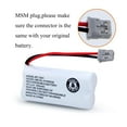 thumbnail image 3 of BT-1021 BBTG0798001 Compatible with Uniden BT-1021 BT1021 BT-1008 BT-1016 BT-1025 2.4V Cordless Handset Phone Battery, 3 of 5