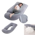 thumbnail image 1 of Almohada de Embarazo en Forma de U, Almohada de Apoyo para el Embarazada, Almohada de Embarazo para Dormir de 69 Pulgadas, con Funda Extraíble de Algodón, Alivia el Dolor de la Madre y Mejora Sueño, 1 of 7