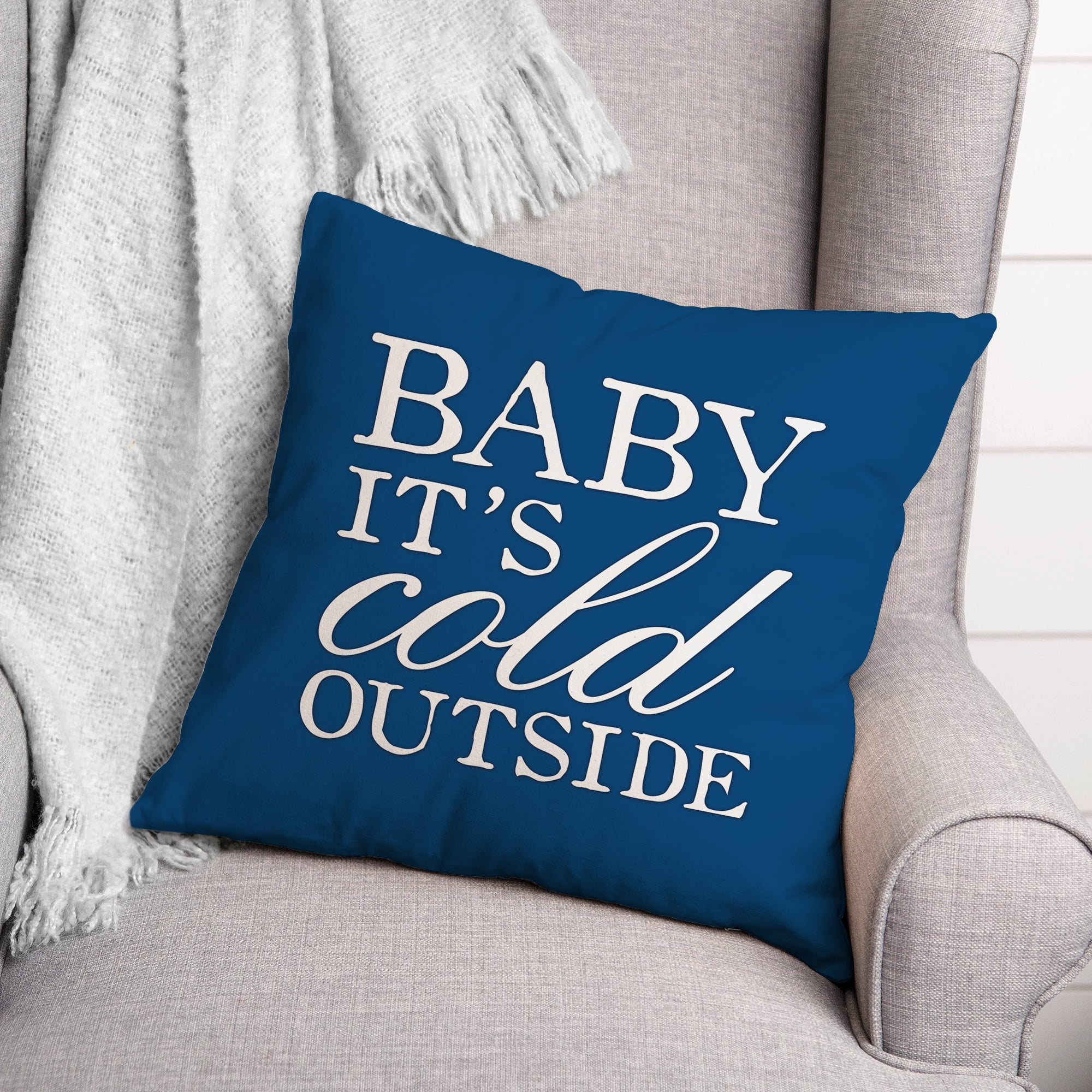 Creative Products Baby It's Cold Outside 18 x 18 Spun Poly Pillow