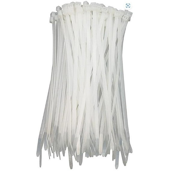 6 Inch White Zip Ties, 100 Pack, 40lb Strength, Uv Resistant Strong Nylon Cable