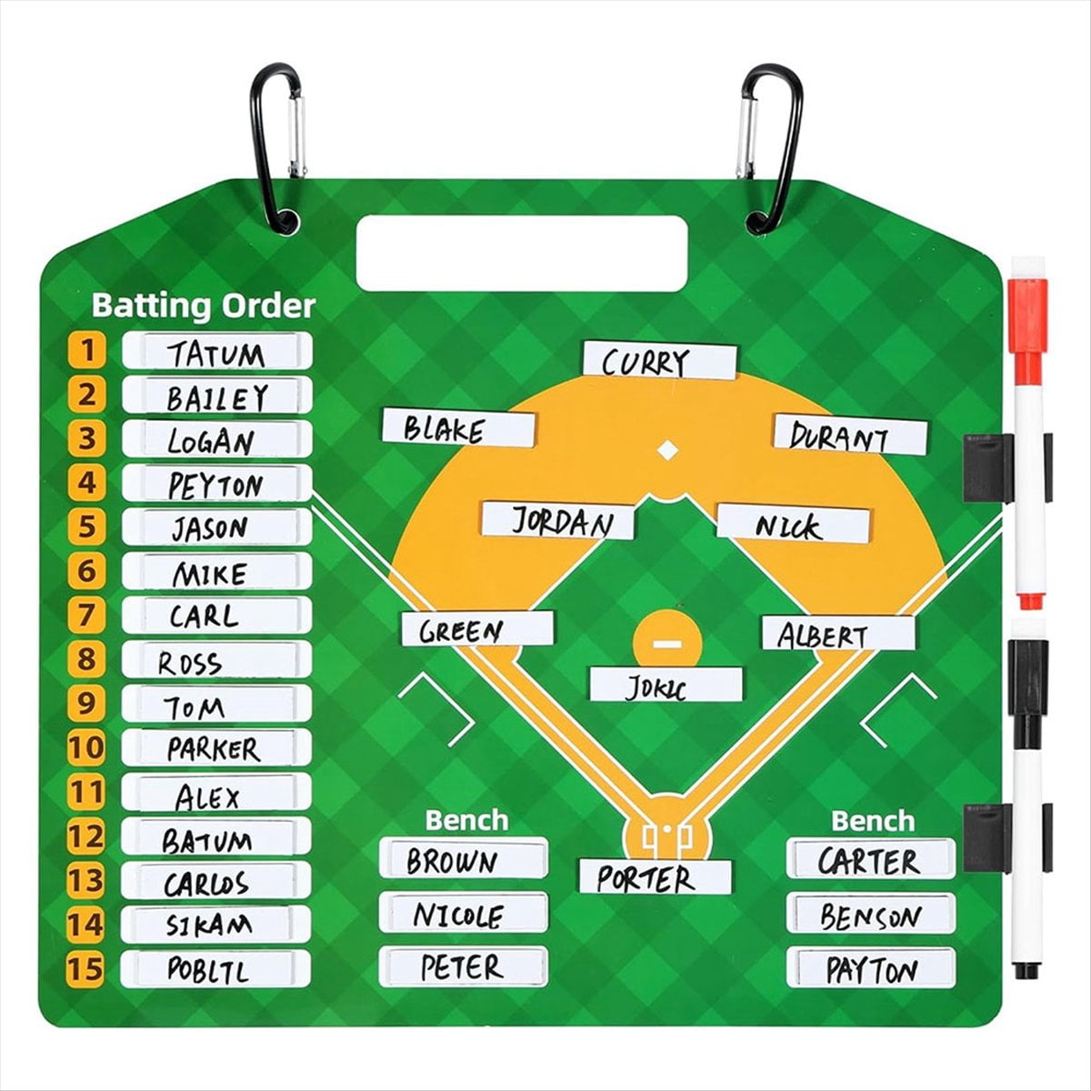 Magnetic Baseball Lineup Board, Dry EraseCoach Reusable Softball Board for Coaching